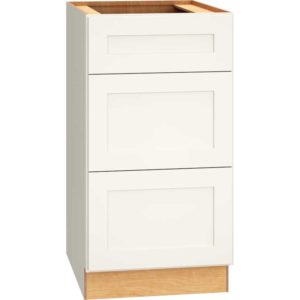 3DB18 - Base Cabinet with 3 Drawers in Omni Snow