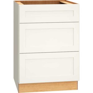 3DB24 - Base Cabinet with 3 Drawers in Omni Snow