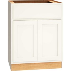 27″ BASE CABINET WITH DOUBLE DOORS IN CLASSIC SNOW