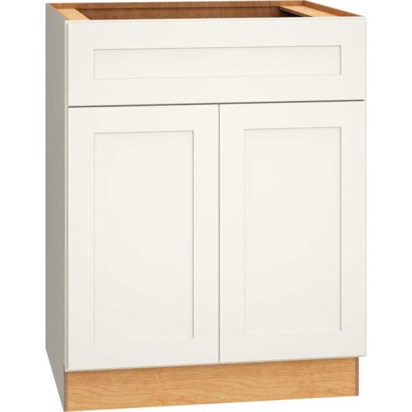 B27 - BASE CABINET WITH DOUBLE DOORS IN OMNI SNOW