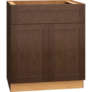 30″ BASE CABINET WITH DOUBLE DOORS IN CLASSIC BARK