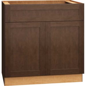 36″ BASE CABINET WITH DOUBLE DOORS IN CLASSIC BARK