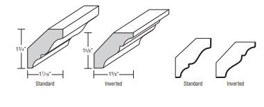 SWCRM8 - CROWN MOULDING, SOLID WOOD CROWN - SNOW
