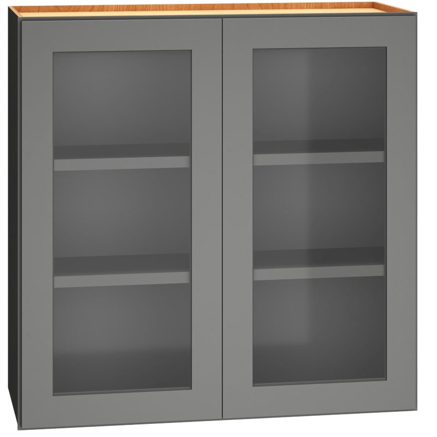 WCG3030 - Cut-for-Glass Wall Cabinet with Double Doors in Graphite