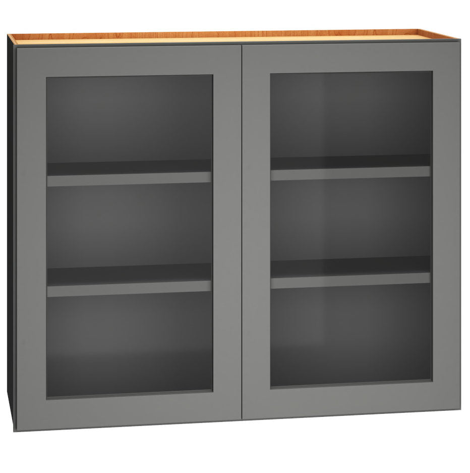 WCG3630 - Cut-for-Glass Wall Cabinet with Double Doors in Graphite