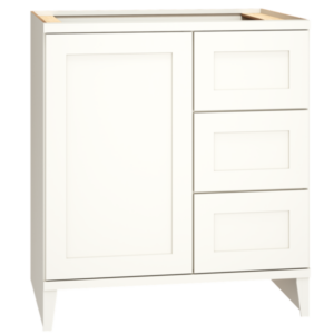 3VSD30 - 30" VANITY SINK BASE WITH 3 DRAWERS IN OMNI SNOW