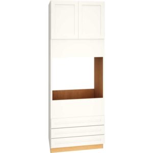33" X 90″ SINGLE OVEN CABINET WITH 3 DRAWERS IN OMNI SNOW