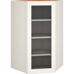 42″ CUT-FOR-GLASS DIAGONAL WALL CABINET IN OMNI SNOW