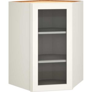 36″ CUT-FOR-GLASS DIAGONAL WALL CABINET IN OMNI SNOW