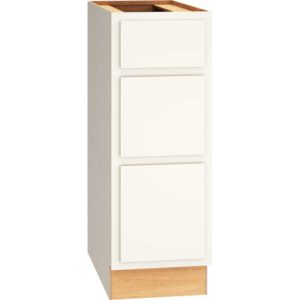 12″ BASE CABINET WITH 3 DRAWERS IN CLASSIC SNOW