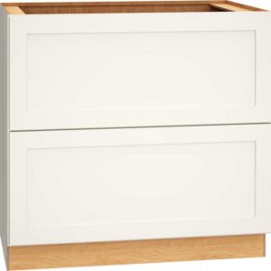 36″ BASE CABINET WITH 2 DRAWERS IN OMNI SNOW