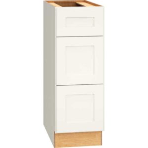12″ BASE CABINET WITH 3 DRAWERS IN OMNI SNOW