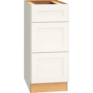 15″ BASE CABINET WITH 3 DRAWERS IN OMNI SNOW