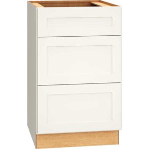 21″ BASE CABINET WITH 3 DRAWERS IN OMNI SNOW