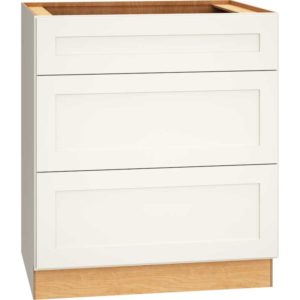 3DB30 - BASE CABINET WITH 3 DRAWERS IN OMNI SNOW