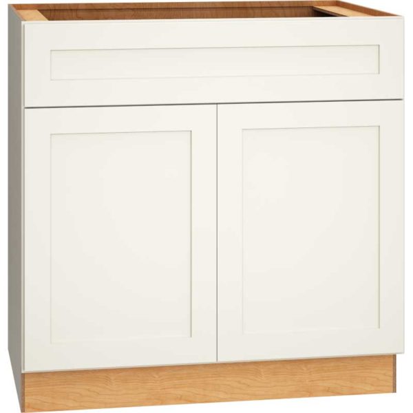 36″ BASE CABINET WITH DOUBLE DOORS IN OMNI SNOW