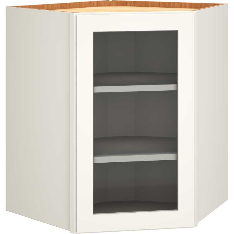 DWCG30 - Cut-for-Glass Diagonal Wall Cabinet in Omni Snow