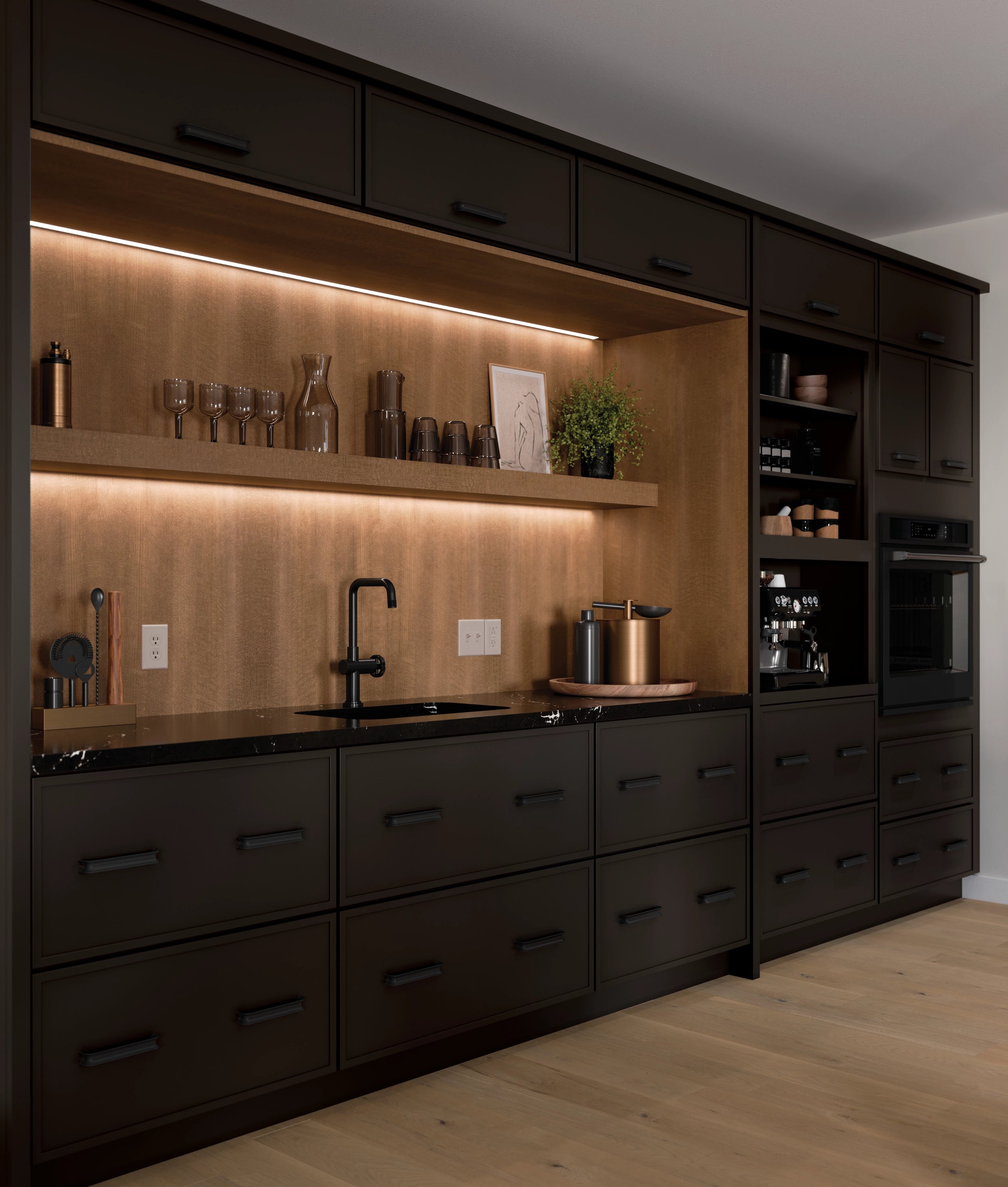 KraftMaid Dorsey kitchen cabinets in Maple and Quartersawn Oak, available from Pandora Kitchens serving Fairfax, VA.