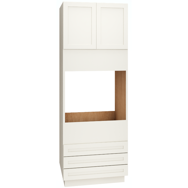 OC3D3393 - Single Oven Cabinet with 3 Drawers in Omni Snow