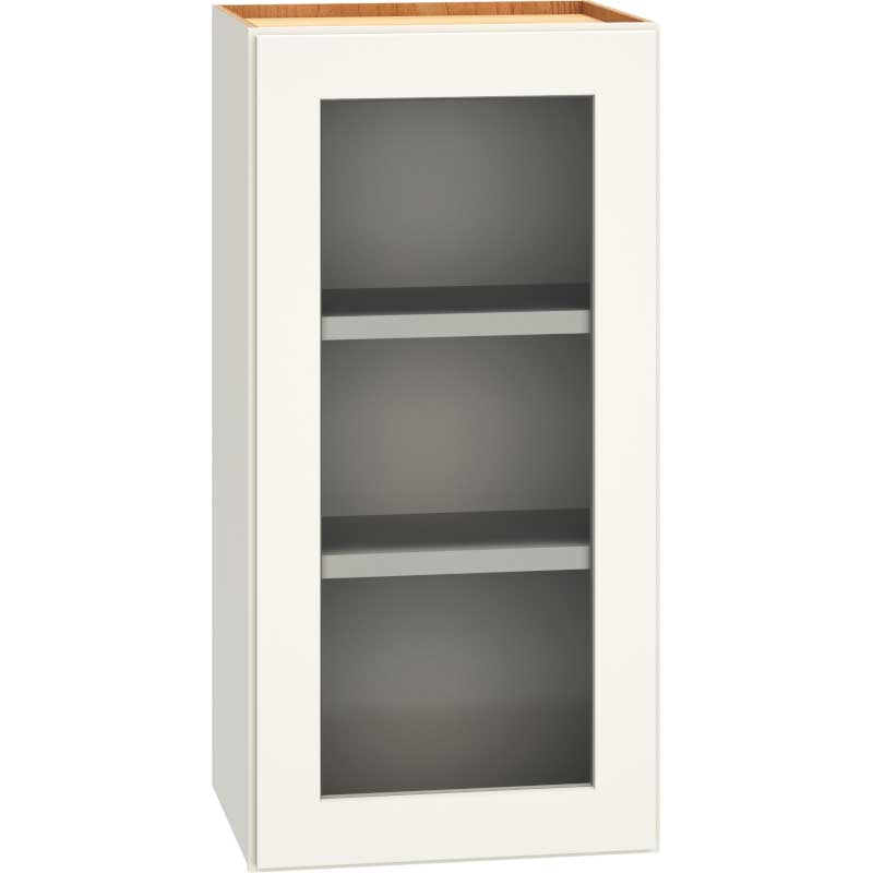 WCG1530 - Cut-for-Glass Wall Cabinet with Single Door in Snow