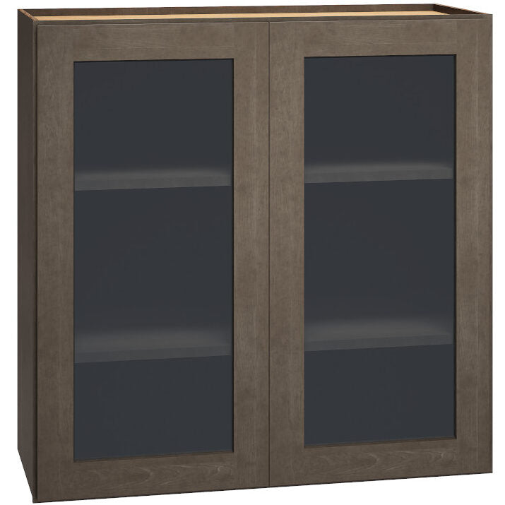 WCG3030 - Cut-for-Glass Wall Cabinet with Double Doors in Beachwood