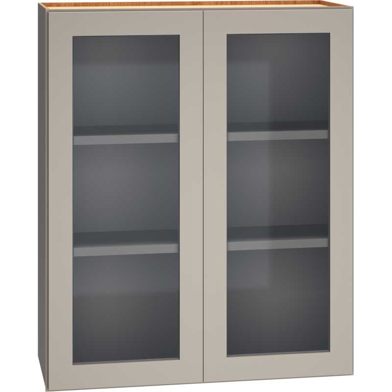 WCG3036 - Cut-for-Glass Wall Cabinet with Double Doors in Mineral Finish