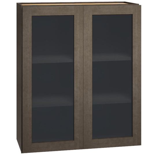 WCG3036 - Cut-for-Glass Wall Cabinet with Double Doors in Beachwood