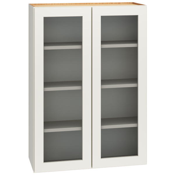 WCG3042 - Cut-for-Glass Wall Cabinet with Double Doors in Snow