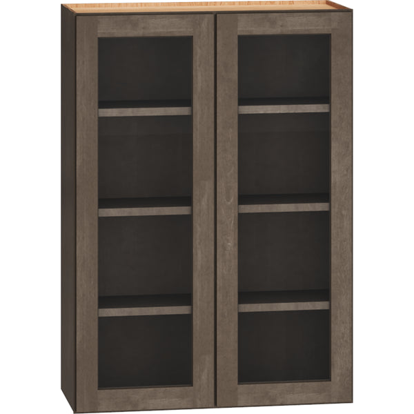 WCG3042 - Cut-for-Glass Wall Cabinet with Double Doors in Beachwood