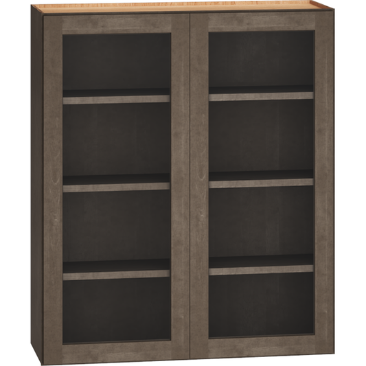 WCG3642 - Cut-for-Glass Wall Cabinet with Double Doors in Beachwood