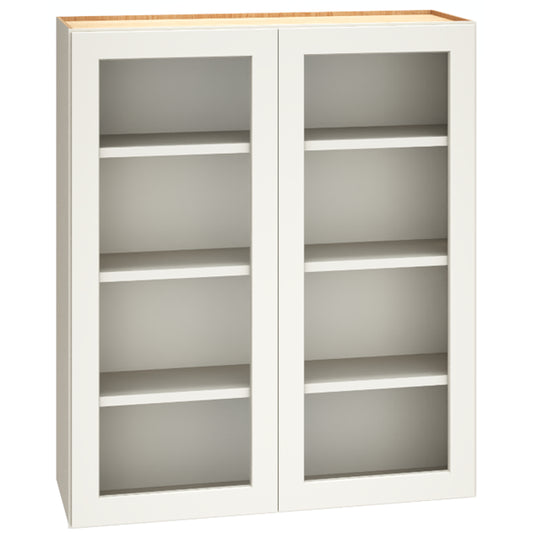 WCG3642 - Cut-for-Glass Wall Cabinet with Double Doors in Snow