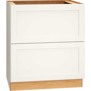 30″ BASE CABINET WITH 2 DRAWERS IN OMNI SNOW