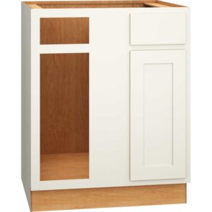 BC36 - CORNER BASE CABINET WITH SINGLE DOOR IN CLASSIC SNOW