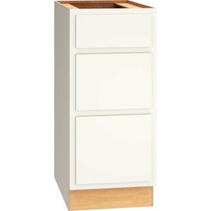 15″ BASE CABINET WITH 3 DRAWERS IN CLASSIC SNOW