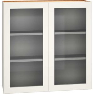 WCG3636 - CUT-FOR-GLASS WALL CABINET WITH DOUBLE DOORS in SNOW