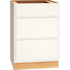 24″ BASE CABINET WITH 3 DRAWERS IN CLASSIC SNOW