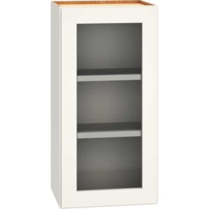 15″ X 30″ CUT-FOR-GLASS WALL CABINET WITH SINGLE DOOR IN SNOW