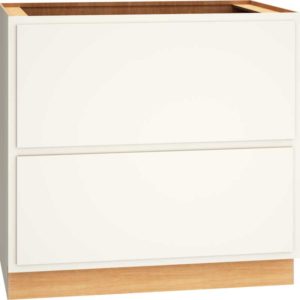 36″ BASE CABINET WITH 2 DRAWERS IN CLASSIC SNOW