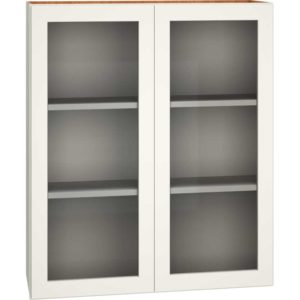 WCG3642 - CUT-FOR-GLASS WALL CABINET WITH DOUBLE DOORS IN SNOW