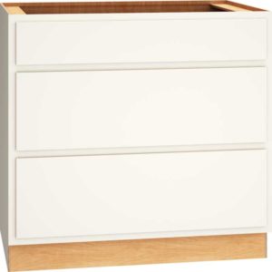 36″ BASE CABINET WITH 3 DRAWERS IN CLASSIC SNOW
