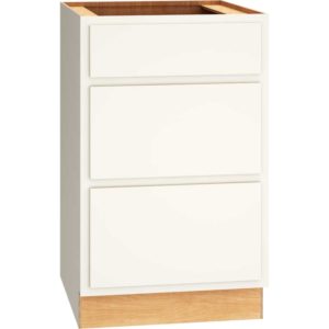 21″ BASE CABINET WITH 3 DRAWERS IN CLASSIC SNOW