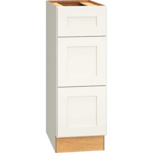 12″ X 34 1/2″ VANITY BASE CABINET WITH 3 DRAWERS IN OMNI SNOW