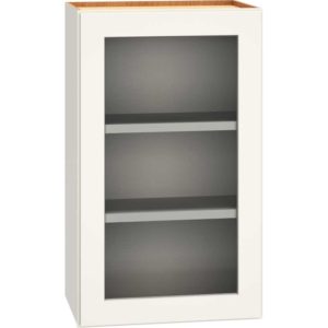 18″ X 30″ CUT-FOR-GLASS WALL CABINET WITH SINGLE DOOR IN SNOW