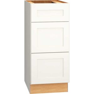 15″ X 34 1/2″ VANITY BASE CABINET WITH 3 DRAWERS IN OMNI SNOW