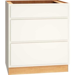 30″ BASE CABINET WITH 3 DRAWERS IN CLASSIC SNOW