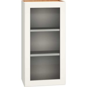 18″ X 36″ CUT-FOR-GLASS WALL CABINET WITH SINGLE DOOR IN SNOW