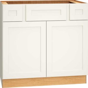 36″ VANITY SINK BASE IN OMNI SNOW WITH TWO DRAWERS