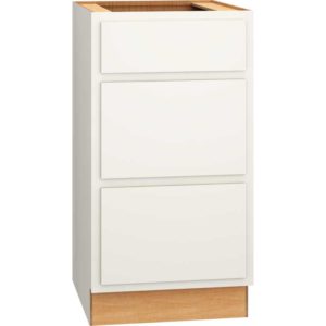 18″ X 34 1/2″ VANITY BASE CABINET WITH 3 DRAWERS IN CLASSIC SNOW